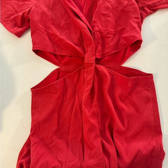 Abercrombie - Knotted Cutout Midi Dress - Red - NWT - Picture 4 of 5